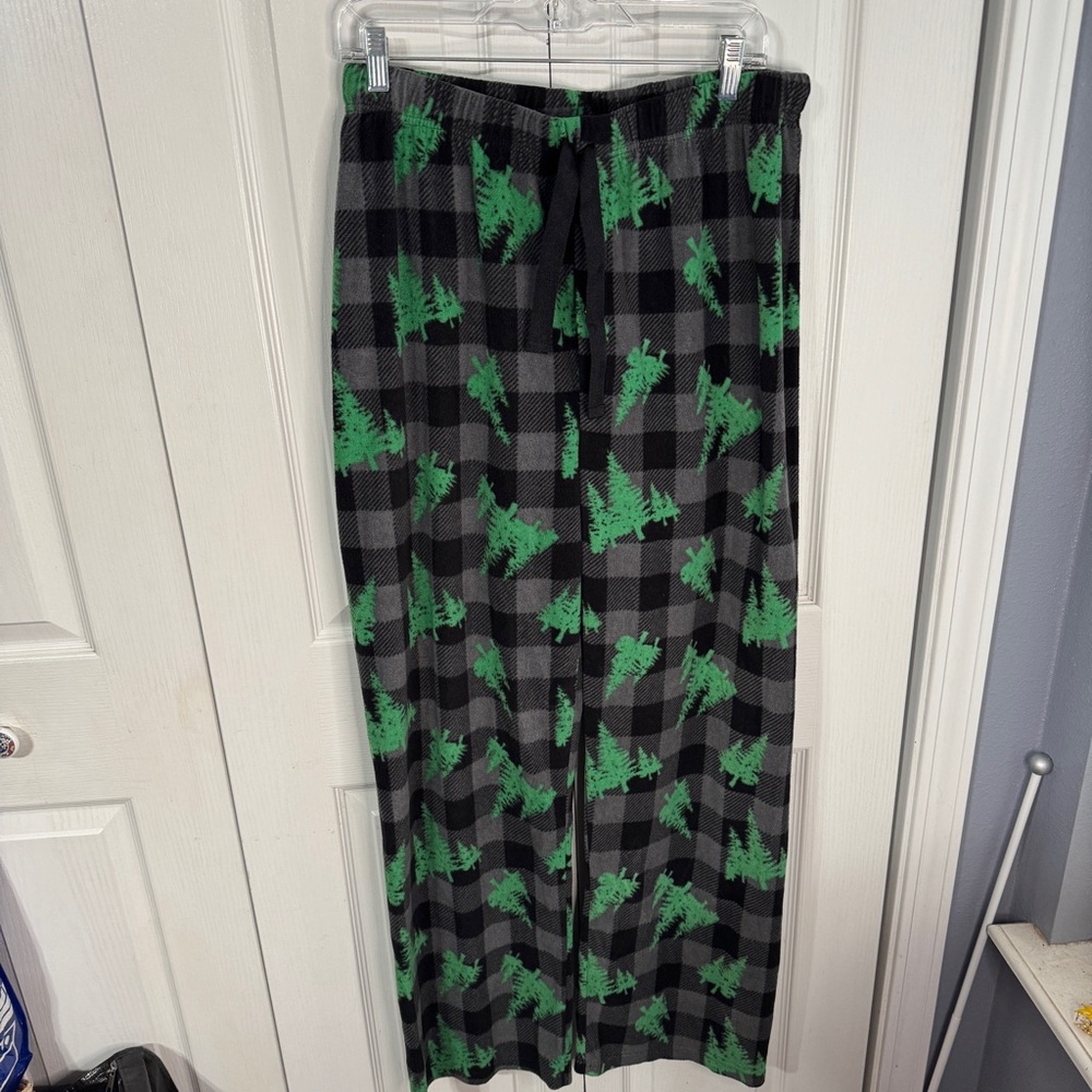 Canyon Creek plaid Christmas trees pajama lounge pants size XL